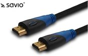 Elmak SAVIO CL-49 HDMI cable braided gold nylon v1.4 3D, 4Kx2K, 5m