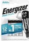 Energizer Max Plus Alkaline Penlite LR03 AAA (12x 4 Pieces)