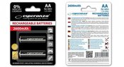 Esperanza Rechargeable Batteries AA 2600mAh black 2 PCS