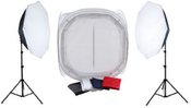 Falcon Eyes Product Photo- Set with 120x120x120 Photo Tent and Lighting 2200W