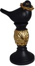 Figūrėlė Paukštelis ant kolonos juoda/aukso 14x12x26,5 cm 9046