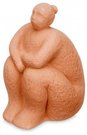 Figūrėlė Sėdinti moteris keramikinė rusva 19x18x30 cm Giftdecor 94254