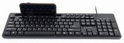 Gembird Multimedia keyboard with phone stand KB-UM-108  USB Keyboard, Wired, US, Black