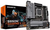 Gigabyte B650M GAMING X AX 1.1 M/B Processor family AMD, Processor socket AM5, DDR5 DIMM, Memory slots 4, Supported hard disk drive interfaces  SATA, M.2, Number of SATA connectors 4, Chipset B650, Micro ATX