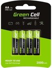 Green Cell Rechargeable Batteries 4x AA HR6 2000 mAh