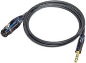 L-2T2S microphone cable 6,0mm, XLR (F) / JACK TRS 6,3mm 0,3m, BLK