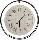 Laikrodis sieninis kreminis, juodos spalvos detalės D57 cm 104098