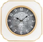 Laikrodis sieninis su medžio piešiniu metalinis/plastikinis 31x31x6 cm 139656