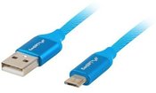 Lanberg Cable Premium microUSB BM - AM 2.0 1m blue QC 3.0