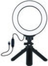 LED ring lamp 16cm with pocket tripod mount 12-14.5cm, USB