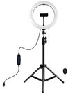 LED Ring Lamp 26cm With Desktop Tripod Mount Up To 1.1m, Phone Clamp, USB