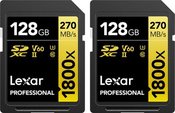 LEXAR PRO 1800X SDXC U3 (V60) UHS-II R270/W180 128GB - 2PACK