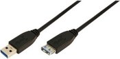 Logilink 1m USB A - USB A 3.0 F/M USB A, USB A, 1 ", Black