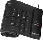 Logilink Flexible waterproof Keyboard USB + PS/2 ID0019A Flexible keyboard, DE, Black