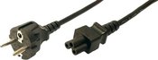 LogiLink® Power cord, safety plug male to IEC C5 female, 1.80m, black ACC 1.8 m