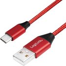 Logilink USB 2.0 Cable CU0148 1 m, Red, USB-A Male, USB-C Male