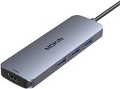 MOKiN Adapter Hub 8in1 USB-C to 2x 4K 60Hz HDMI + USB-C + 3x USB 3.0 + SD + Micro SD (silver)
