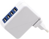 Omega USB charger 4xUSB EU + cable, white (42672)