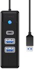 Orico Hub Adapter USB to 2x USB 3.0 + USB-C, 5 Gbps, 0.15m (Black)