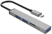 ORICO USB Type-C šakotuvas 2 x USB 2.0, 1 x USB 3.0 ir TF lizdo