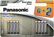 Panasonic Everyday Power батарейки LR03EPS/8B (6+2шт)