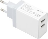 Platinet USB зарядка + кабель 2xUSB 3,4A, белый (43723)