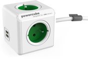 Allocacoc PowerCube Extended USB Green 1,5m cable (FR)