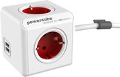 Allocacoc PowerCube Extended USB Red 1,5m cable