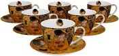 Puodeliai su lėkštelėmis porcelianiniai 6 vnt. 250 ml G.Klimt Bučinys
