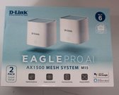 SALE OUT. D-Link M15-2 EAGLE PRO AI AX1500 Mesh System D-Link EAGLE PRO AI AX1500 Mesh System M15-2 (2-pack) 802.11ax 1200+300 Mbit/s 10/100/1000 Mbit/s Ethernet LAN (RJ-45) ports 1 Mesh Support Yes MU-MiMO Yes No mobile broadband Antenna type 2 x 2.4G WLAN Internal Antenna, 2 x 5G WLAN Internal Antenna UNPACKED, SCRATCHED ON TOP | EAGLE PRO AI AX1500 Mesh System | M15-2 (2-pack) | 802.11ax | 1200+300 Mbit/s | 10/100/1000 Mbit/s | Ethernet LAN (RJ-45) ports 1 | Mesh Support Yes | MU-MiMO Yes | No mobile