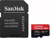 Sandisk memory card microSDXC 128GB Extreme Pro + adapter