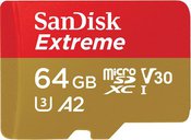 Карта памяти Sandisk microSDXC 64ГБ Extreme Action A2