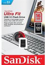 Sandisk Ultra Fit™ USB 3.1 - Small Form Factor Plug and Stay Hi-Speed USB Drive 16 GB, USB 3.1, Black