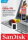 Sandisk Ultra Fit™ USB 3.1 - Small Form Factor Plug and Stay Hi-Speed USB Drive 64 GB, USB 3.1, Black