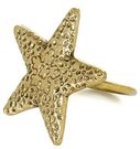 Servetėlių žiedas Jūros žvaigždė metalinis aukso spl. 4x6 cm SAVEX