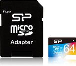 Карта памяти Silicon Power microSDXC 64ГБ Superior Pro Color U3 + адаптер