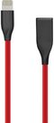 Silicone cable USB-Lightning (red, 1m)