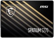 SSD|MSI|SPATIUM S270|960GB|SATA|3D NAND|Write speed 450 MBytes/sec|Read speed 500 MBytes/sec|2,5"|TBW 500 TB|MTBF 2000000 hours|S78-440P130-P83