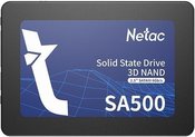 SSD|NETAC|SA500|256GB|SATA 3.0|3D NAND|Write speed 450 MBytes/sec|Read speed 520 MBytes/sec|2,5"|TBW 120 TB|MTBF 1500000 hours|NT01SA500-256-S3X