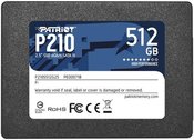 SSD|PATRIOT|P210|512GB|SATA 3.0|Write speed 430 MBytes/sec|Read speed 520 MBytes/sec|2,5"|TBW 240 TB|P210S512G25