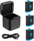 Telesin 3-slot charger box for GoPro Hero 9 / Hero 10 + 3 batteries (GP-BNC-902)