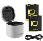 Telesin 3-slot waterproof charger Allin box for GoPro Hero 9 / Hero 10 + 2 batteries (GP-BTR-905-GY-B)