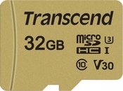 TRANSCEND 32GB UHS-I U3 GOLD MICROSD W. ADAPT