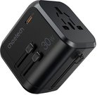 Travel wall charger Choetech PD5008, 3xUSB-A, 1xUSB-C, GaN, 30W (black)