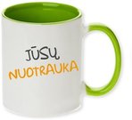 Two colors mug. Pale green inside and the handle