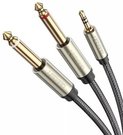 UGREEN AV126 Cable TRS 3.5 mm to 2x TS 6.35 mm - 5m (grey)