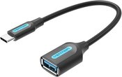 USB-C 3.1 Male to USB-A Female OTG Cable Vention CCVBB 0.15m, Black, PVC