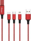 USB cable Dudao TGL2 3in1 USB-C / Lightning / USB 2.4A, 1.2m (red)