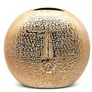 Vaza keramikinė aukso sp. apvali 26x17x27 cm
