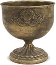 Vaza metalinė sendinto aukso spalvos 18x16,5x16,5 cm 121884